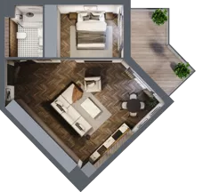 2 pokoje, mieszkanie 48,90 m², piętro 3, oferta nr E.3.02, Nad Odrą, Szczecin, Śródmieście, Łasztownia, ul. Celna 4