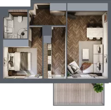 2 pokoje, mieszkanie 46,40 m², piętro 3, oferta nr E.3.11, Nad Odrą, Szczecin, Śródmieście, Łasztownia, ul. Celna 4