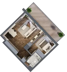 2 pokoje, mieszkanie 42,69 m², piętro 3, oferta nr D.3.09, Nad Odrą, Szczecin, Śródmieście, Łasztownia, ul. Celna 4