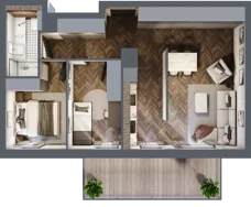 3 pokoje, mieszkanie 56,48 m², piętro 5, oferta nr F.5.08, Nad Odrą, Szczecin, Śródmieście, Łasztownia, ul. Celna 4