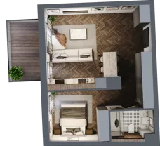 1 pokój, mieszkanie 44,30 m², piętro 4, oferta nr A.4.05, Nad Odrą, Szczecin, Śródmieście, Łasztownia, ul. Celna 4