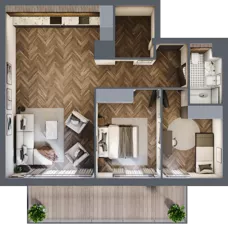 3 pokoje, mieszkanie 69,13 m², piętro 2, oferta nr C.2.04, Nad Odrą, Szczecin, Śródmieście, Łasztownia, ul. Celna 4