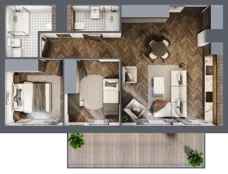 3 pokoje, mieszkanie 61,97 m², piętro 4, oferta nr G.4.02, Nad Odrą, Szczecin, Śródmieście, Łasztownia, ul. Celna 4