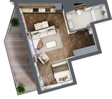 1 pokój, mieszkanie 40,79 m², piętro 3, oferta nr A.3.01, Nad Odrą, Szczecin, Śródmieście, Łasztownia, ul. Celna 4
