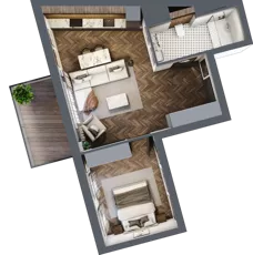 2 pokoje, mieszkanie 46,31 m², piętro 6, oferta nr A.6.01, Nad Odrą, Szczecin, Śródmieście, Łasztownia, ul. Celna 4