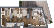 4 pokoje, mieszkanie 77,85 m², piętro 1, oferta nr G.1.03, Nad Odrą, Szczecin, Śródmieście, Łasztownia, ul. Celna 4