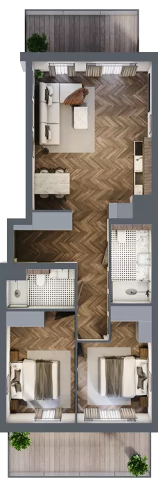 3 pokoje, mieszkanie 69,55 m², piętro 3, oferta nr E.3.10, Nad Odrą, Szczecin, Śródmieście, Łasztownia, ul. Celna 4