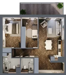 3 pokoje, mieszkanie 65,33 m², piętro 6, oferta nr G.6.03, Nad Odrą, Szczecin, Śródmieście, Łasztownia, ul. Celna 4
