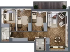 4 pokoje, mieszkanie 79,64 m², piętro 2, oferta nr F.2.05, Nad Odrą, Szczecin, Śródmieście, Łasztownia, ul. Celna 4
