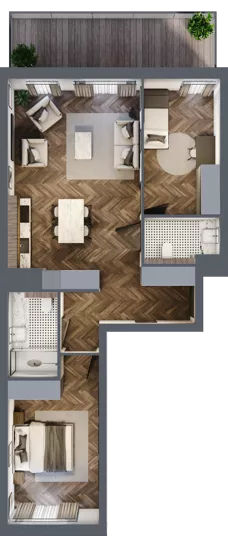 3 pokoje, mieszkanie 66,42 m², piętro 3, oferta nr B.3.06, Nad Odrą, Szczecin, Śródmieście, Łasztownia, ul. Celna 4