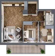 3 pokoje, mieszkanie 69,21 m², piętro 1, oferta nr C.1.04, Nad Odrą, Szczecin, Śródmieście, Łasztownia, ul. Celna 4