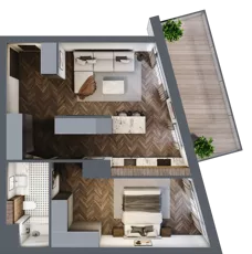 2 pokoje, mieszkanie 50,08 m², piętro 1, oferta nr G.1.04, Nad Odrą, Szczecin, Śródmieście, Łasztownia, ul. Celna 4