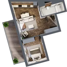 2 pokoje, mieszkanie 45,56 m², piętro 5, oferta nr A.5.01, Nad Odrą, Szczecin, Śródmieście, Łasztownia, ul. Celna 4