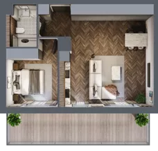 2 pokoje, mieszkanie 50,31 m², piętro 3, oferta nr F.3.01, Nad Odrą, Szczecin, Śródmieście, Łasztownia, ul. Celna 4