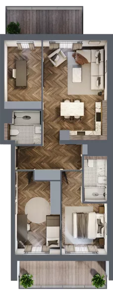 4 pokoje, mieszkanie 71,68 m², piętro 4, oferta nr C.4.02, Nad Odrą, Szczecin, Śródmieście, Łasztownia, ul. Celna 4