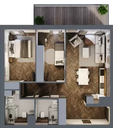 3 pokoje, mieszkanie 65,37 m², piętro 1, oferta nr G.1.01, Nad Odrą, Szczecin, Śródmieście, Łasztownia, ul. Celna 4