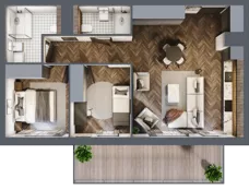 3 pokoje, mieszkanie 61,91 m², piętro 5, oferta nr G.5.02, Nad Odrą, Szczecin, Śródmieście, Łasztownia, ul. Celna 4
