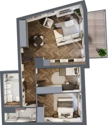 3 pokoje, mieszkanie 65,27 m², piętro 1, oferta nr A.1.03, Nad Odrą, Szczecin, Śródmieście, Łasztownia, ul. Celna 4