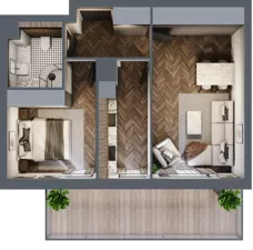 2 pokoje, mieszkanie 46,12 m², piętro 3, oferta nr F.3.08, Nad Odrą, Szczecin, Śródmieście, Łasztownia, ul. Celna 4