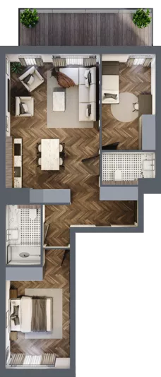 3 pokoje, mieszkanie 66,24 m², piętro 4, oferta nr B.4.06, Nad Odrą, Szczecin, Śródmieście, Łasztownia, ul. Celna 4