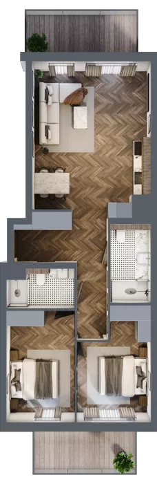 3 pokoje, mieszkanie 69,40 m², piętro 4, oferta nr E.4.04, Nad Odrą, Szczecin, Śródmieście, Łasztownia, ul. Celna 4