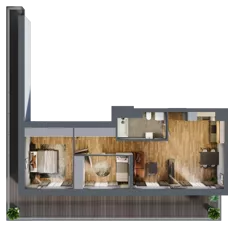 3 pokoje, mieszkanie 58,23 m², piętro 3, oferta nr B.2.18, Osiedle Kwintet, Warszawa, Białołęka, Grodzisk, ul. Podwójna 2, 4, 6, 8, 10