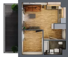 2 pokoje, mieszkanie 29,20 m², piętro 3, oferta nr B.2.19, Osiedle Kwintet, Warszawa, Białołęka, Grodzisk, ul. Podwójna 2, 4, 6, 8, 10