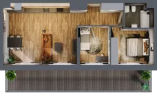 3 pokoje, mieszkanie 59,99 m², piętro 3, oferta nr B.3.20, Osiedle Kwintet, Warszawa, Białołęka, Grodzisk, ul. Podwójna 2, 4, 6, 8, 10