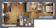 3 pokoje, mieszkanie 58,50 m², parter, oferta nr B.4.1, Osiedle Kwintet, Warszawa, Białołęka, Grodzisk, ul. Podwójna 2, 4, 6, 8, 10