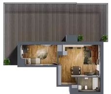 2 pokoje, mieszkanie 46,78 m², piętro 4, oferta nr B.4.25, Osiedle Kwintet, Warszawa, Białołęka, Grodzisk, ul. Podwójna 2, 4, 6, 8, 10