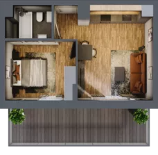 2 pokoje, mieszkanie 35,89 m², piętro 4, oferta nr B.4.26, Osiedle Kwintet, Warszawa, Białołęka, Grodzisk, ul. Podwójna 2, 4, 6, 8, 10