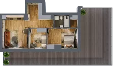 3 pokoje, mieszkanie 56,12 m², piętro 4, oferta nr B.4.27, Osiedle Kwintet, Warszawa, Białołęka, Grodzisk, ul. Podwójna 2, 4, 6, 8, 10