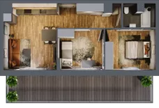 3 pokoje, mieszkanie 51,89 m², piętro 4, oferta nr B.5.26, Osiedle Kwintet, Warszawa, Białołęka, Grodzisk, ul. Podwójna 2, 4, 6, 8, 10