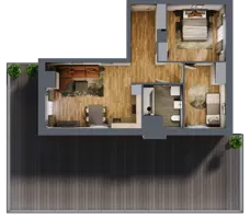 3 pokoje, mieszkanie 59,86 m², piętro 4, oferta nr B.5.27, Osiedle Kwintet, Warszawa, Białołęka, Grodzisk, ul. Podwójna 2, 4, 6, 8, 10