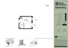 1 pokój, mieszkanie 25,07 m², piętro 1, oferta nr B/B1-1-02, Nowa Chylonia, Gdynia, Chylonia, Chylonia, ul. Pucka 4