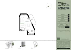 1 pokój, mieszkanie 33,23 m², piętro 1, oferta nr C/C-1-02, Nowa Chylonia, Gdynia, Chylonia, Chylonia, ul. Pucka 4