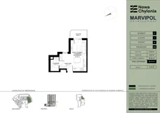 1 pokój, mieszkanie 25,70 m², piętro 2, oferta nr C/C-2-04, Nowa Chylonia, Gdynia, Chylonia, Chylonia, ul. Pucka 4