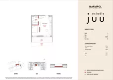 1 pokój, mieszkanie 29,94 m², parter, oferta nr A/M024, Osiedle Juu, Warszawa, Białołęka, Grodzisk, ul. Skarbka z Gór 47