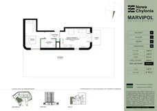 2 pokoje, mieszkanie 43,43 m², piętro 2, oferta nr C/C-2-06, Nowa Chylonia, Gdynia, Chylonia, Chylonia, ul. Pucka 4