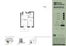 2 pokoje, mieszkanie 33,69 m², piętro 2, oferta nr A/A2-2-02, Nowa Chylonia, Gdynia, Chylonia, Chylonia, ul. Pucka 4