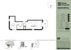 2 pokoje, mieszkanie 48,08 m², piętro 3, oferta nr A/A2-3-03, Nowa Chylonia, Gdynia, Chylonia, Chylonia, ul. Pucka 4