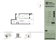 2 pokoje, mieszkanie 39,50 m², piętro 7, oferta nr A/A1-7-05, Nowa Chylonia, Gdynia, Chylonia, Chylonia, ul. Pucka 4