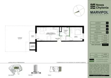 2 pokoje, mieszkanie 43,43 m², piętro 2, oferta nr C/C-2-06, Nowa Chylonia, Gdynia, Chylonia, Chylonia, ul. Pucka 4