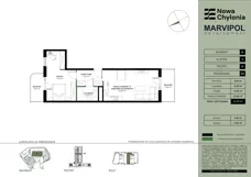 2 pokoje, mieszkanie 51,23 m², piętro 6, oferta nr B/B2-6-03, Nowa Chylonia, Gdynia, Chylonia, Chylonia, ul. Pucka 4