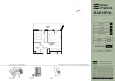 2 pokoje, mieszkanie 36,52 m², piętro 1, oferta nr C/C-1-03, Nowa Chylonia, Gdynia, Chylonia, Chylonia, ul. Pucka 4