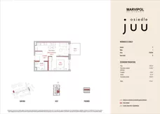 2 pokoje, mieszkanie 34,54 m², piętro 1, oferta nr C/M008, Osiedle Juu, Warszawa, Białołęka, Grodzisk, ul. Skarbka z Gór 47