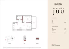 2 pokoje, mieszkanie 44,94 m², piętro 1, oferta nr C/M009, Osiedle Juu, Warszawa, Białołęka, Grodzisk, ul. Skarbka z Gór 47