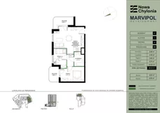 3 pokoje, mieszkanie 49,52 m², piętro 2, oferta nr C/C-2-05, Nowa Chylonia, Gdynia, Chylonia, Chylonia, ul. Pucka 4