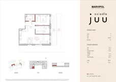 3 pokoje, mieszkanie 56,65 m², piętro 1, oferta nr A/M013, Osiedle Juu, Warszawa, Białołęka, Grodzisk, ul. Skarbka z Gór 47