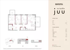 4 pokoje, mieszkanie 74,53 m², piętro 1, oferta nr A/M009, Osiedle Juu, Warszawa, Białołęka, Grodzisk, ul. Skarbka z Gór 47